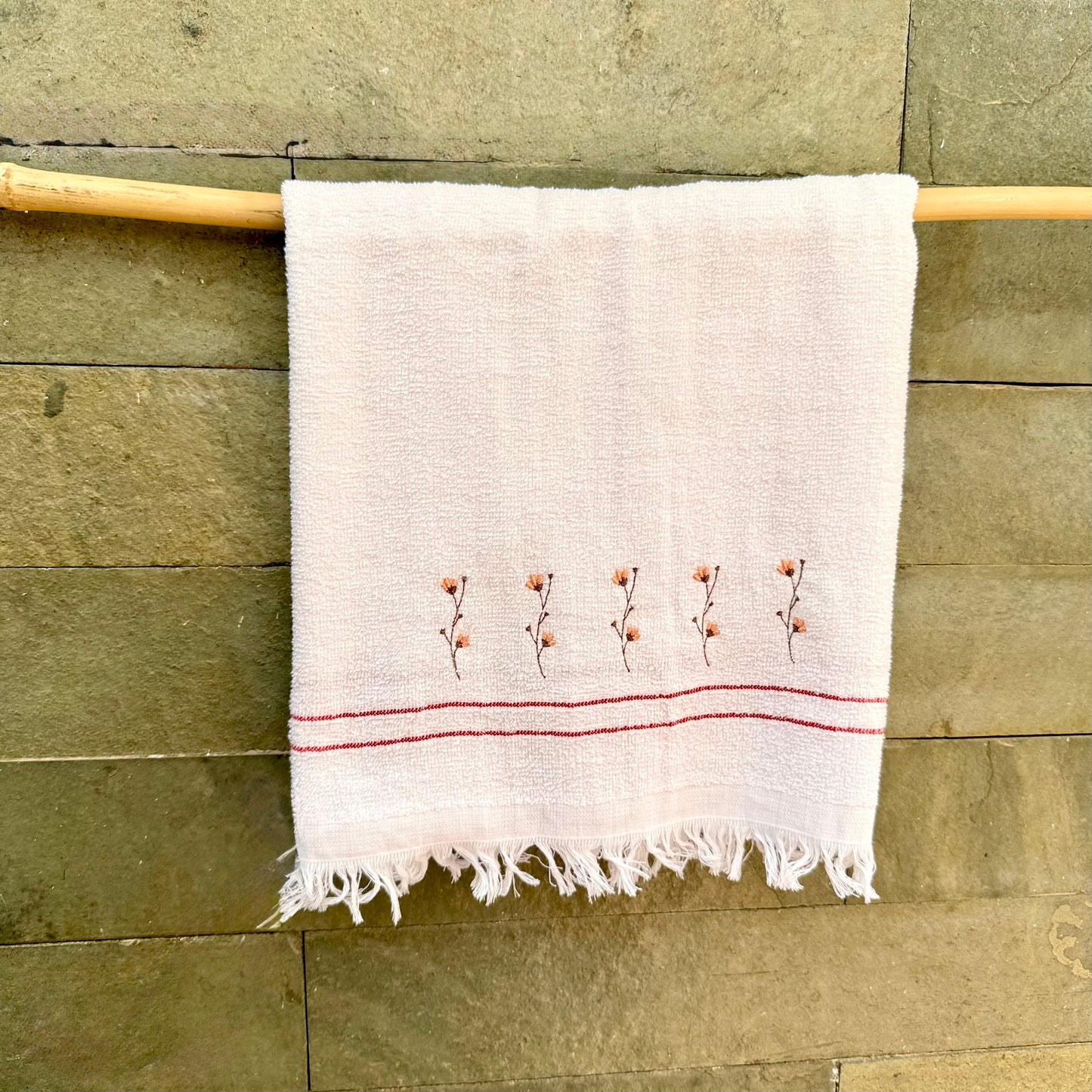 Bath Towel - Peach Flowers