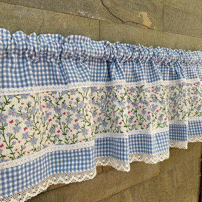 Kitchen Valance - Blue meadows