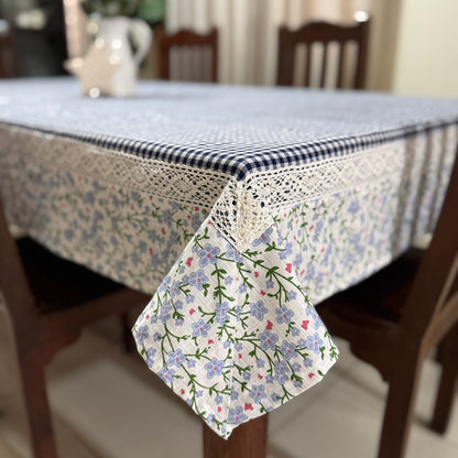 Tablecloth- Blue Gingham Garden