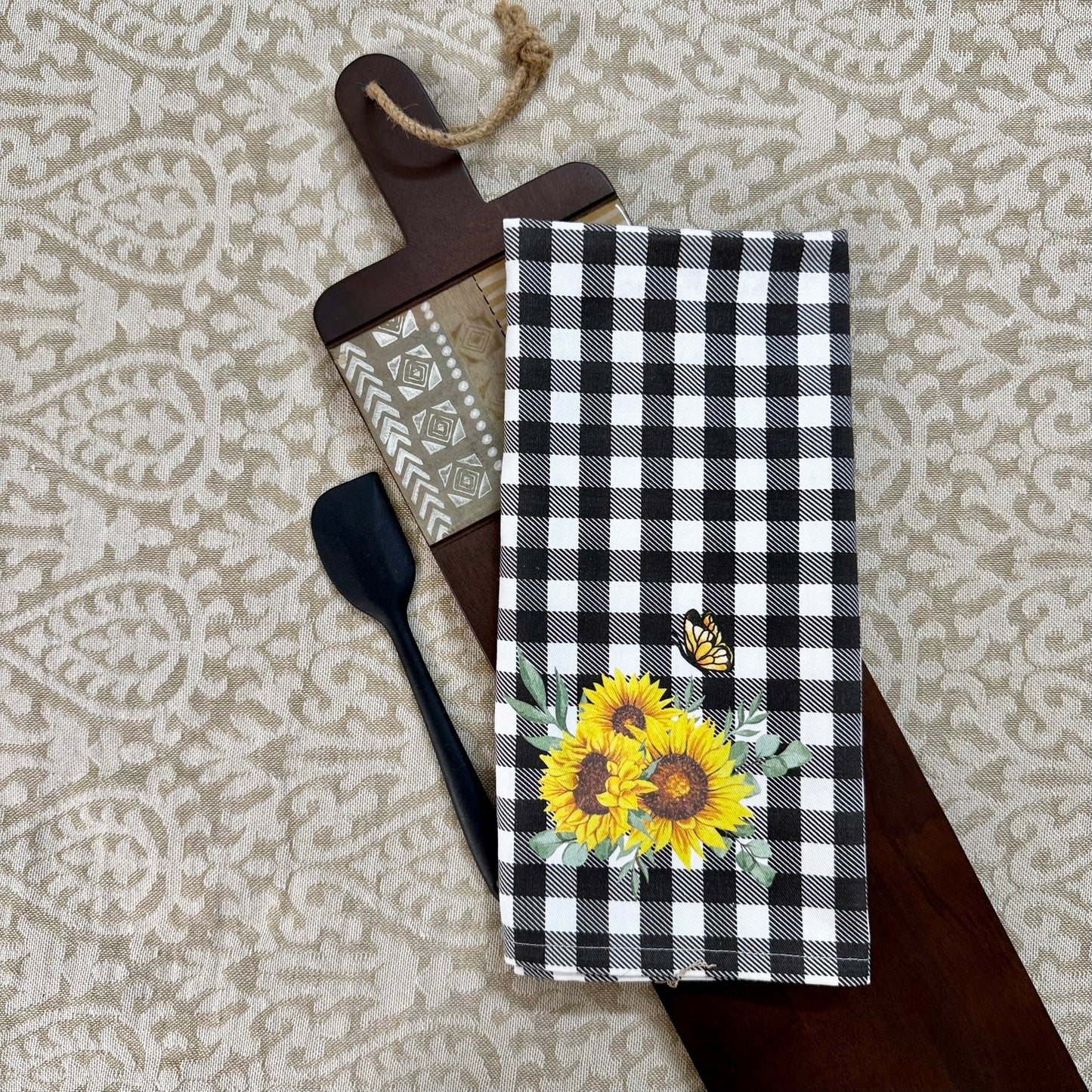Kitchen Towel  - Sunflower on Gingham