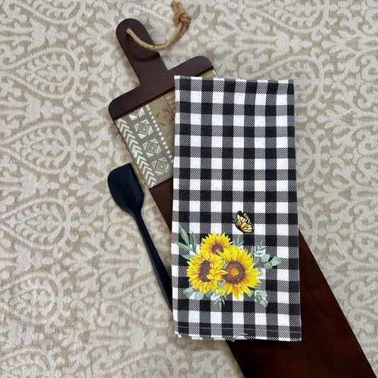 Kitchen Towel  - Sunflower on Gingham