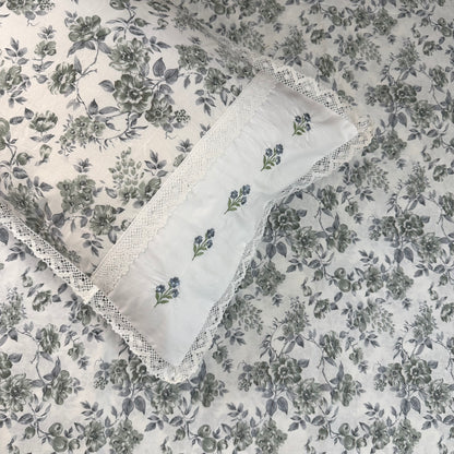 Bedsheet - Sage Flora ( Queen)