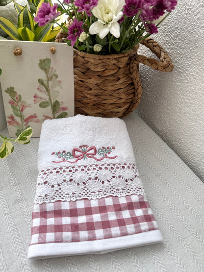 Hand Towel - Mauve Bow