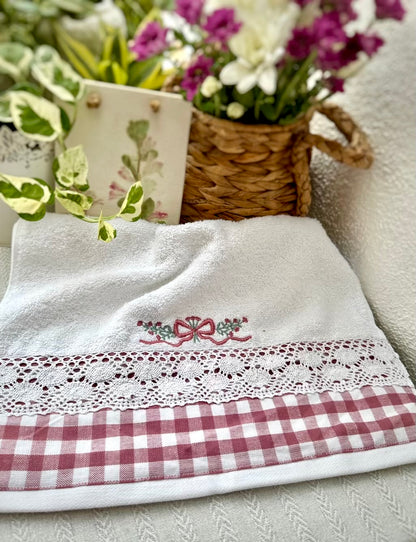 Hand Towel - Mauve Bow