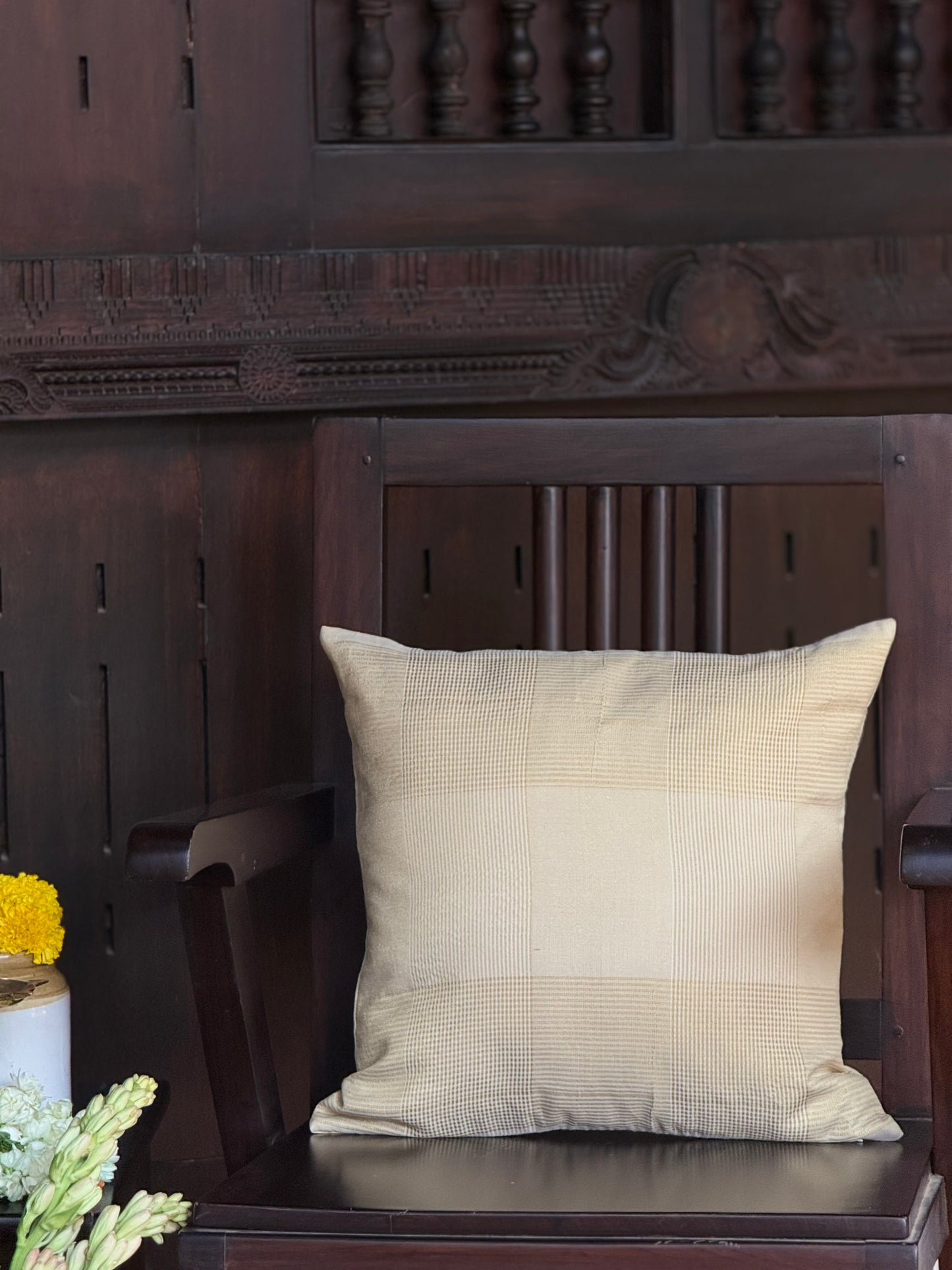 Cushion Cover -  Golden Big Checks