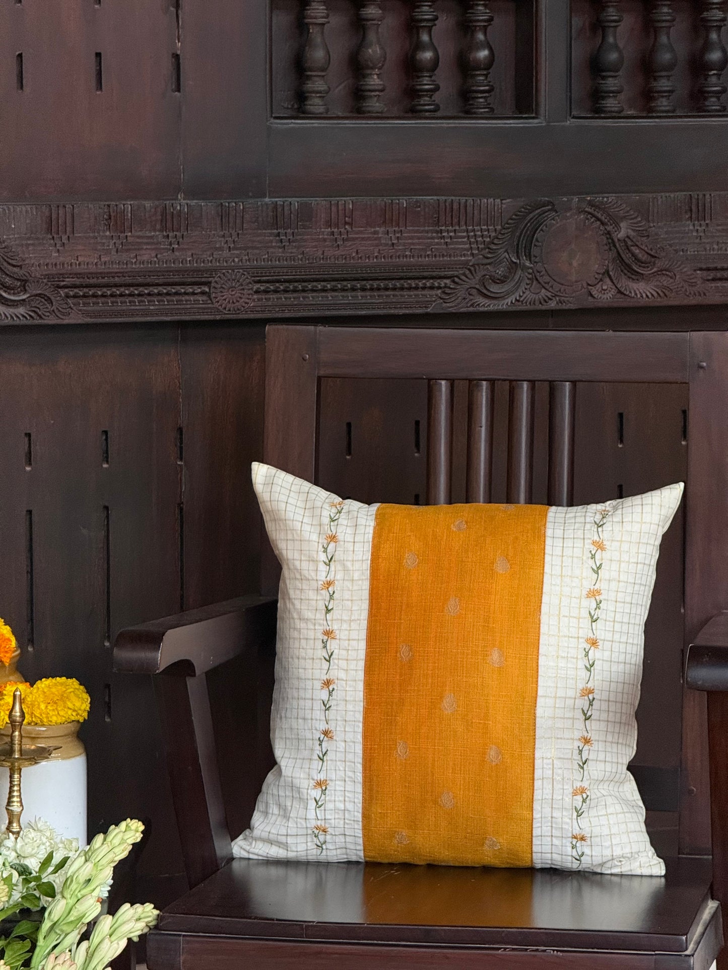 Cushion Cover - Jamanthi with Embroidery