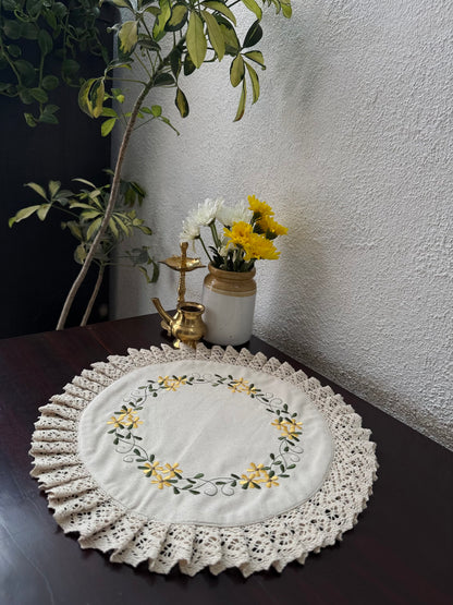 Centre Table Mat -  Yellow Bouquet