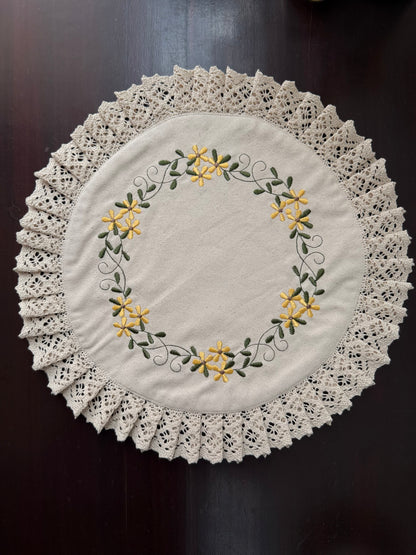 Centre Table Mat -  Yellow Bouquet