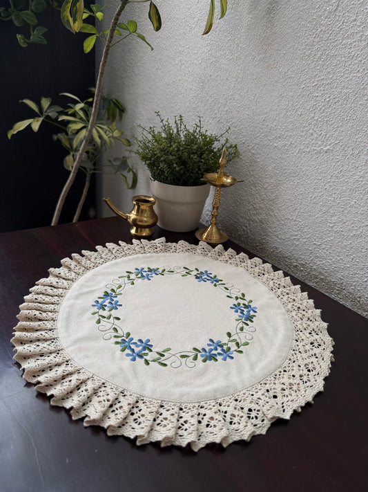 Centre Table Mat -  Blue Bouquet