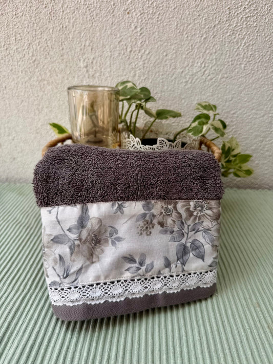 Hand Towels - Grey in Florals