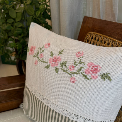 Cushion Cover- Rose Bunch ( hand embroidered)