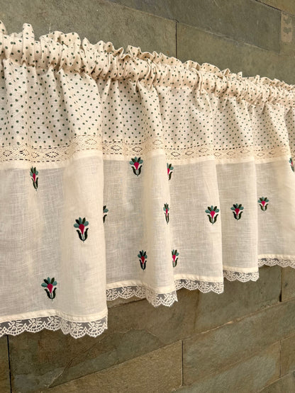 Kitchen Valance - Florals and Polka