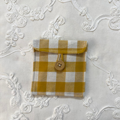 Multipurpose Pouch- Mustard gingham