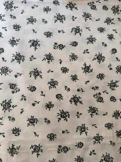 Bedsheet (Queen) - Tiny Flowers in Grey )
