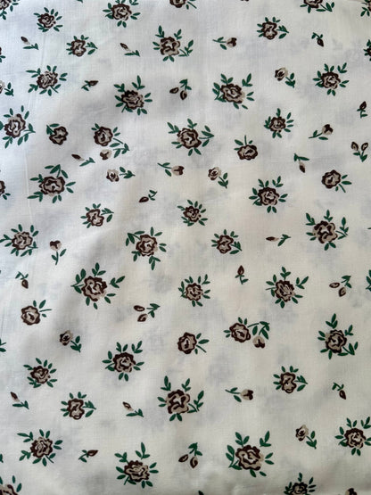 Bedsheet ( Queen ) - Tiny Flowers in Brown
