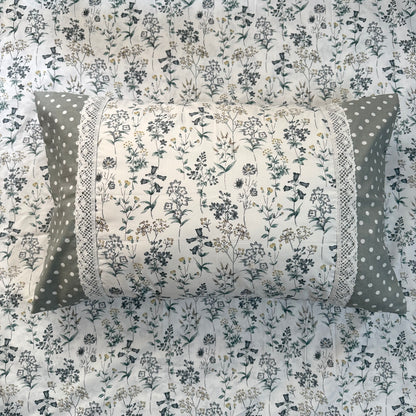 Bedsheet (Super King) - Wild Flowers in Pastel grey