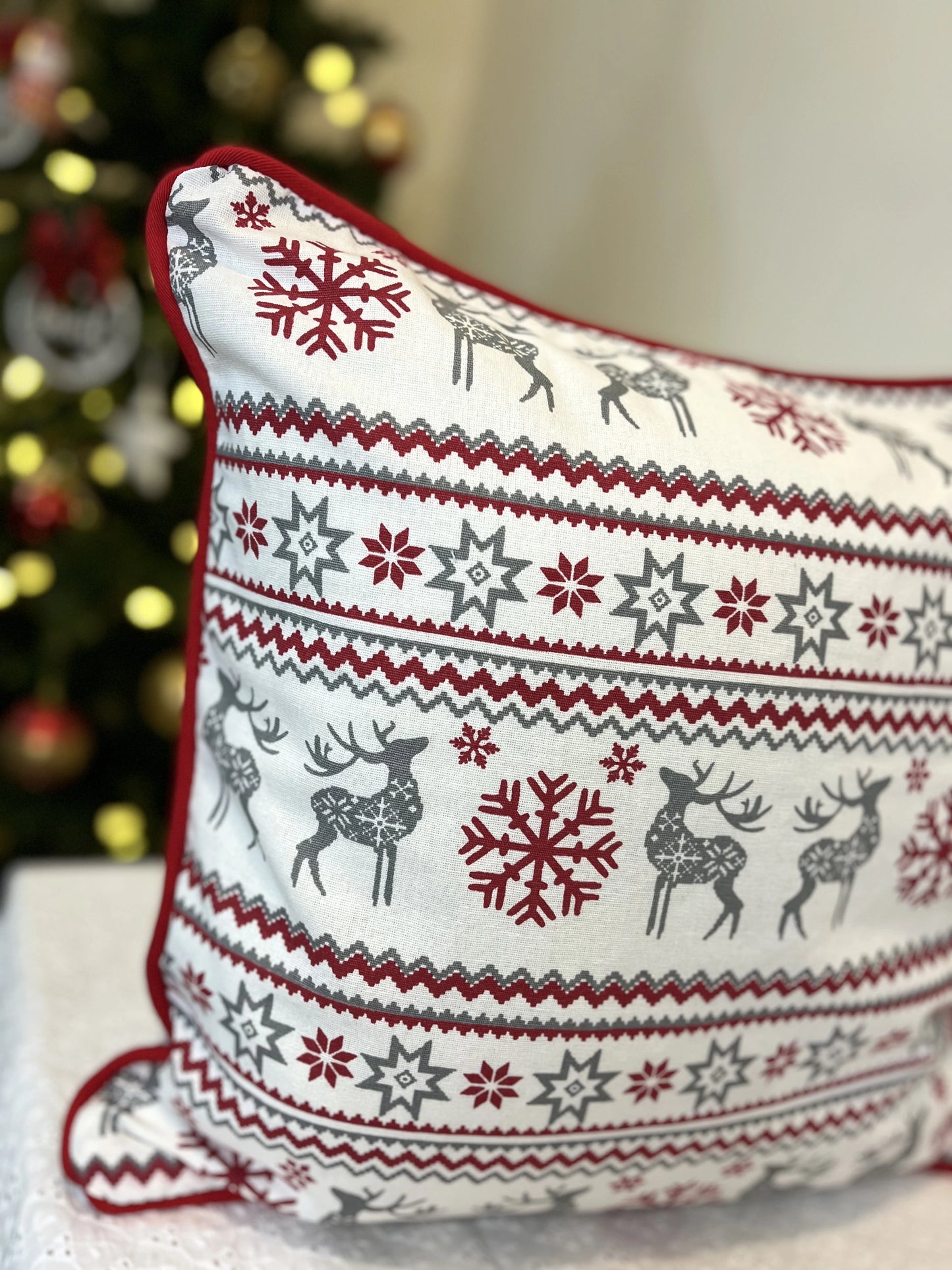 Cushion Cover- Reindeers & Snowflakes