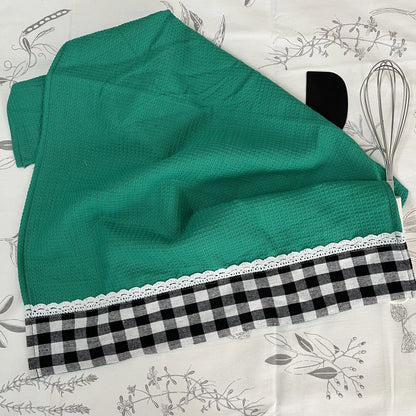 Kitchen Towel- Green with Gingham