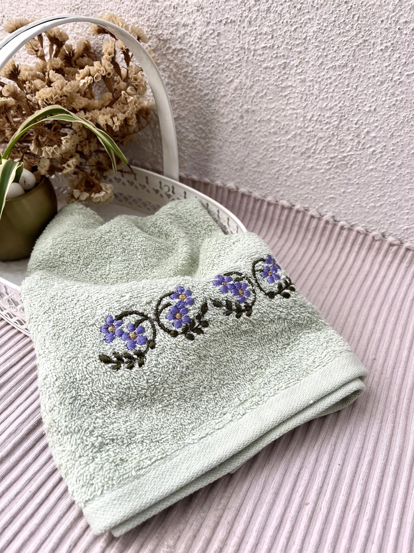 Hand Towel- Tiny purple Flowers