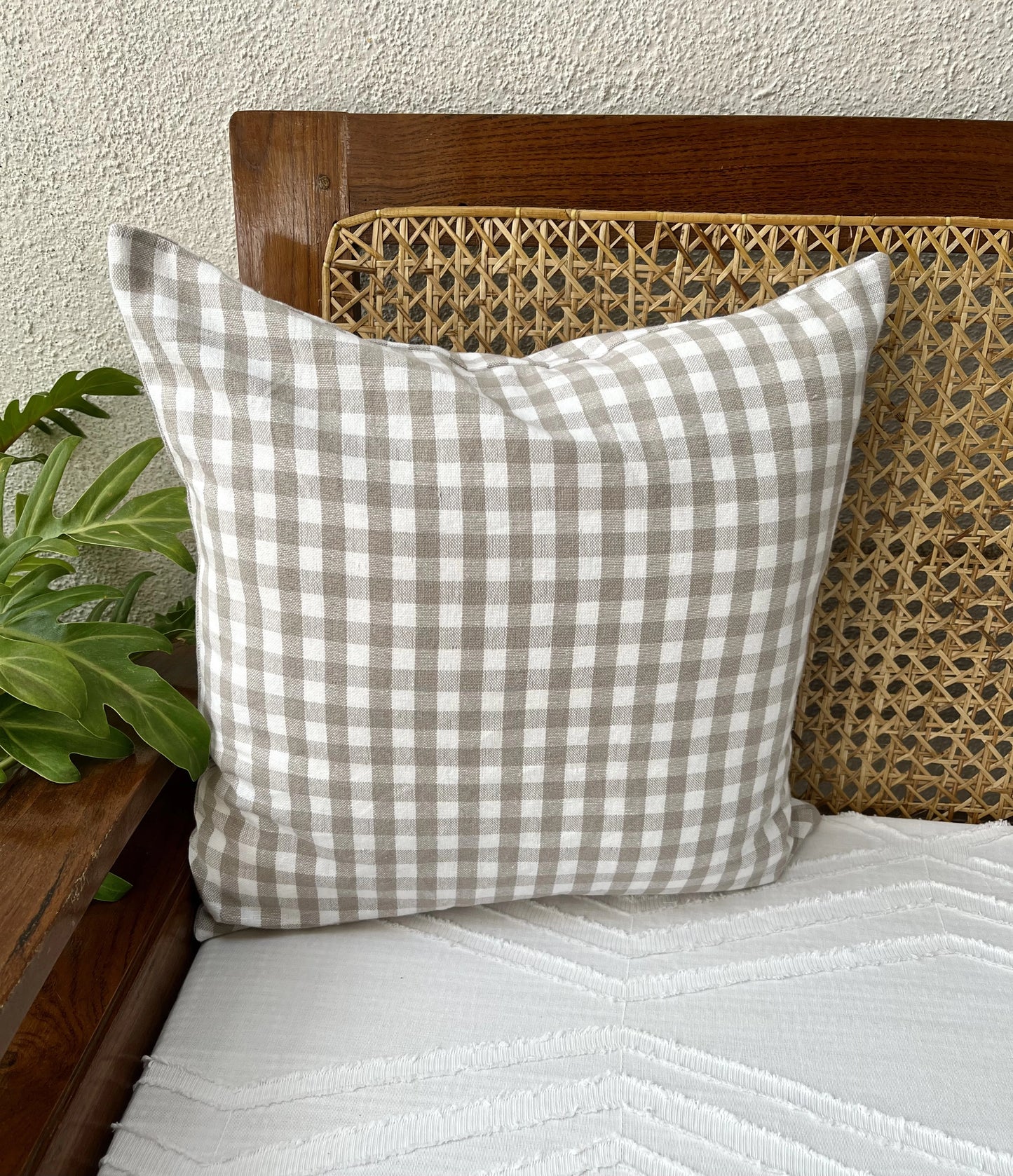 Cushion Cover- Beige Gingham