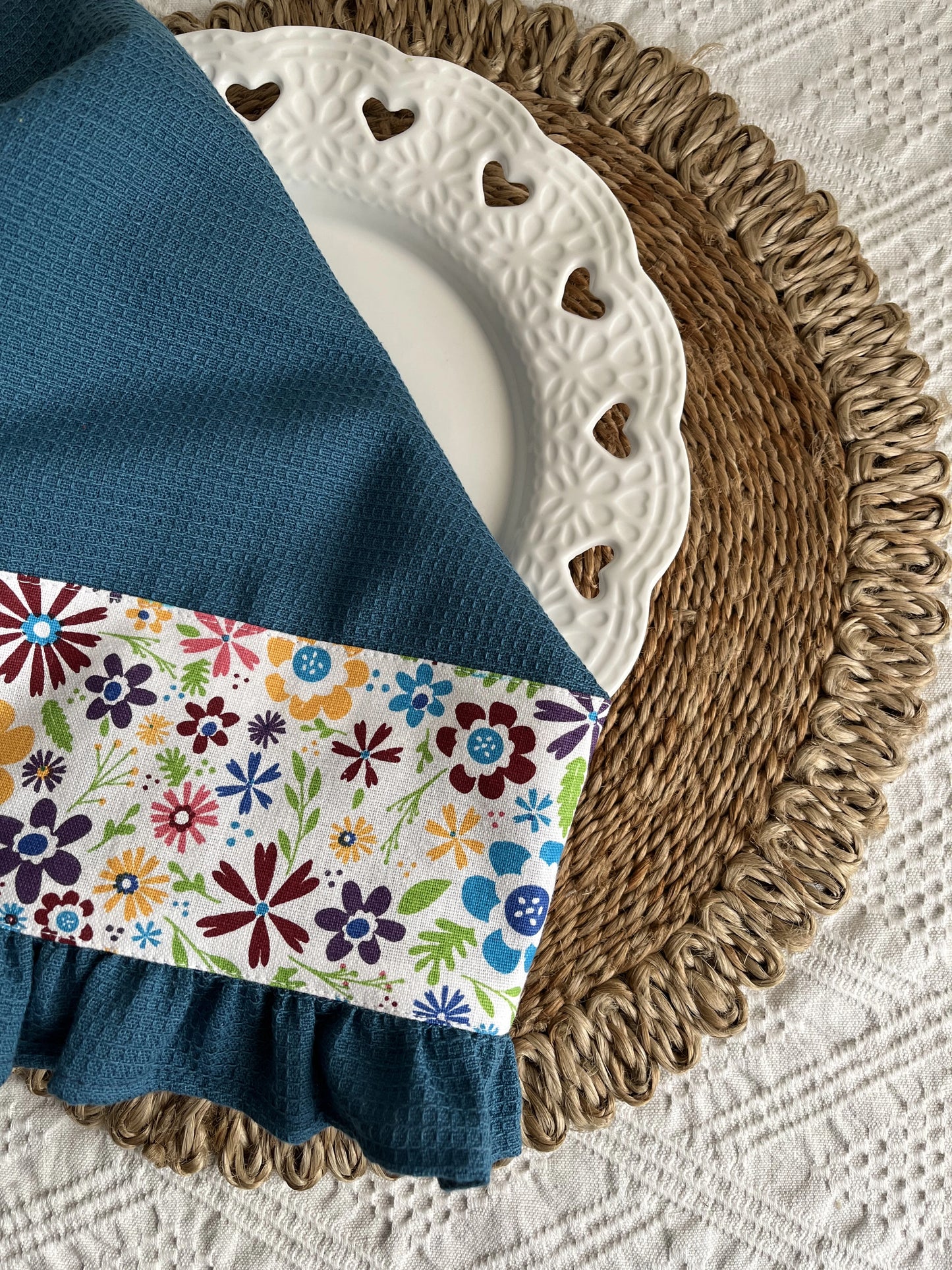 Kitchen Towel - Teal & Ruffles