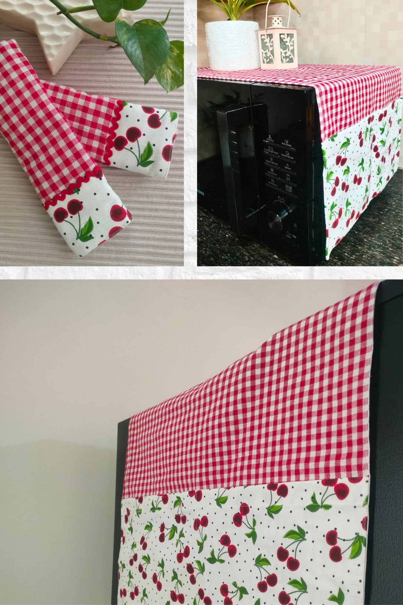 Bundle- Cherry Bunch ( Microwave, Fridge Handle, Fridge Top cover )