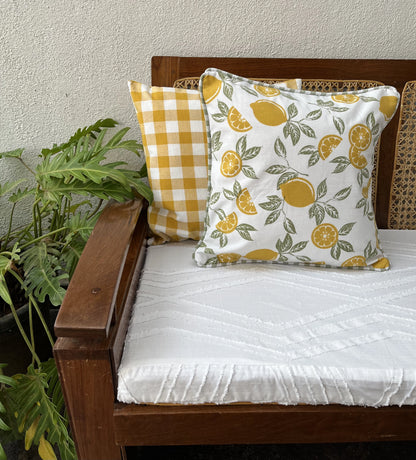 Cushion Cover- Yellow gingham ( big)