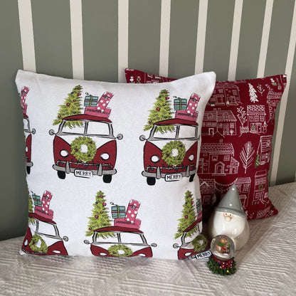 Cushion Cover - Happy Christmas Village