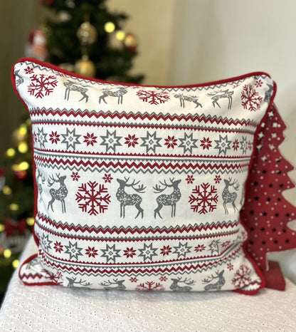 Cushion Cover- Reindeers & Snowflakes