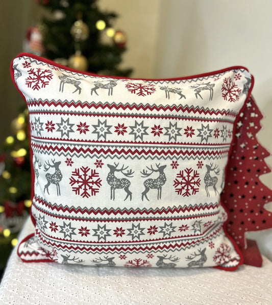 Cushion Cover- Reindeers & Snowflakes