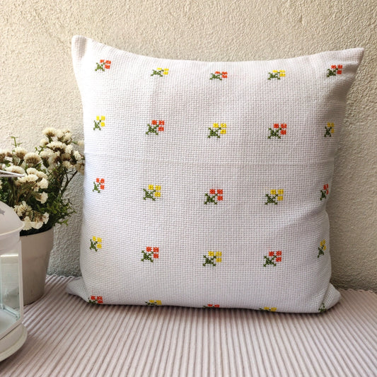 Cushion Cover - Tiny Little Fleur (Cross Stitched)