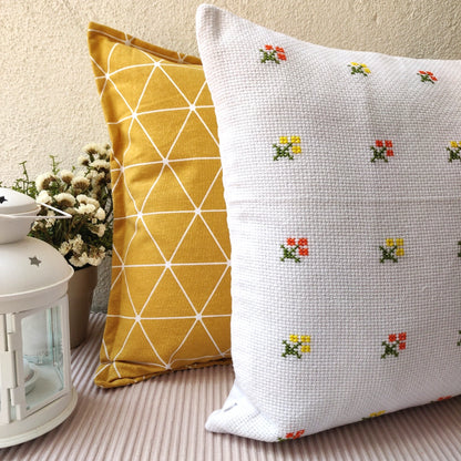 Cushion Cover - Tiny Little Fleur (Cross Stitched)