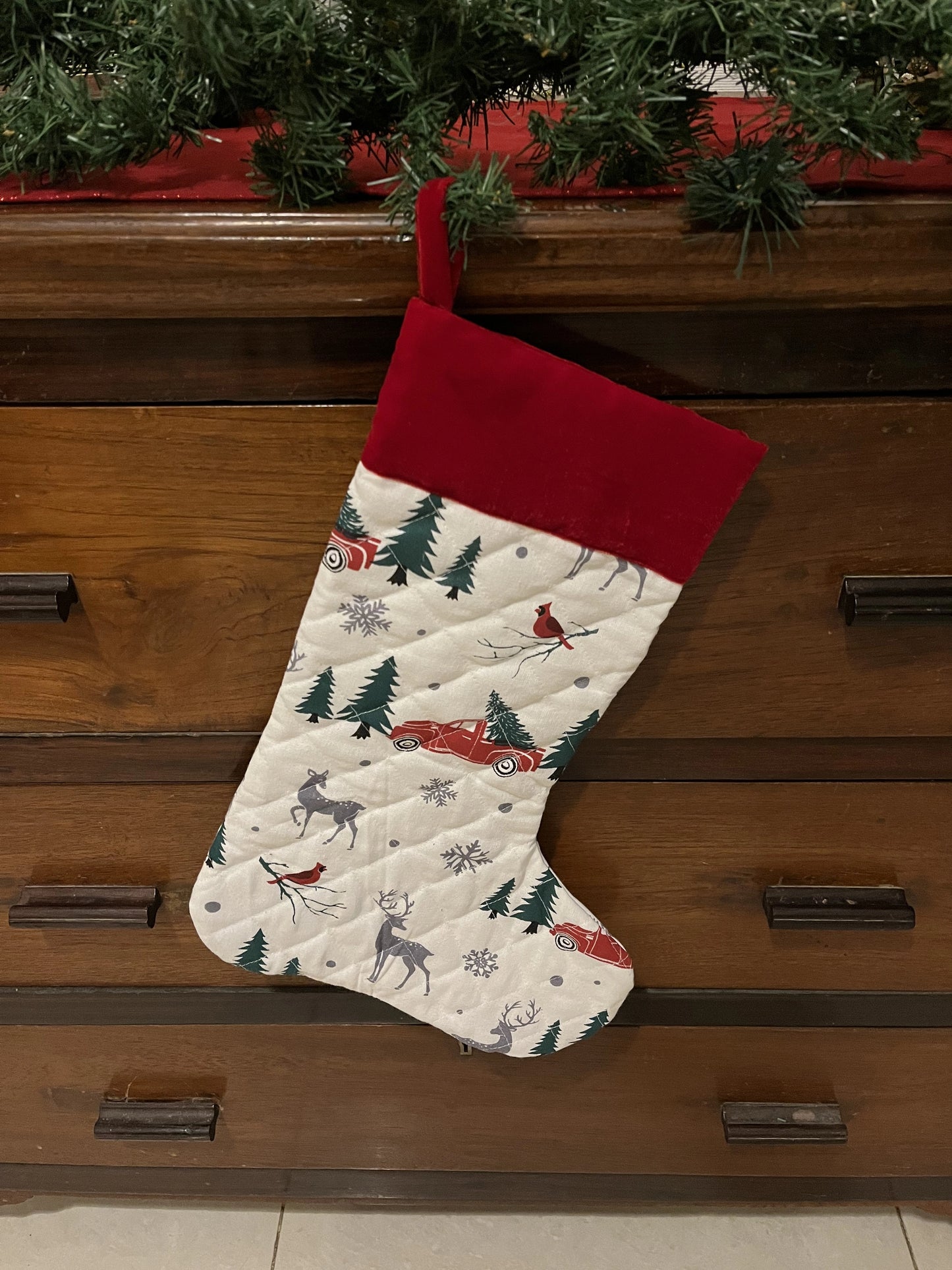 Christmas Stocking- Truck n Tree