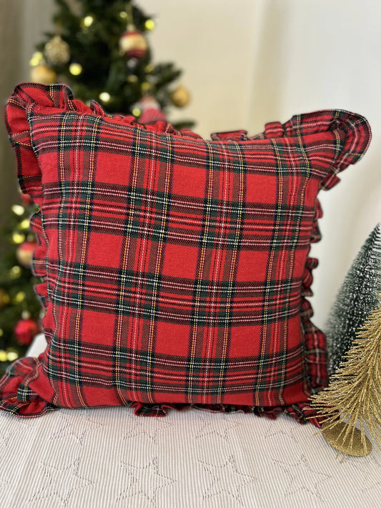 Cushion Cover- Plaid Ruffles