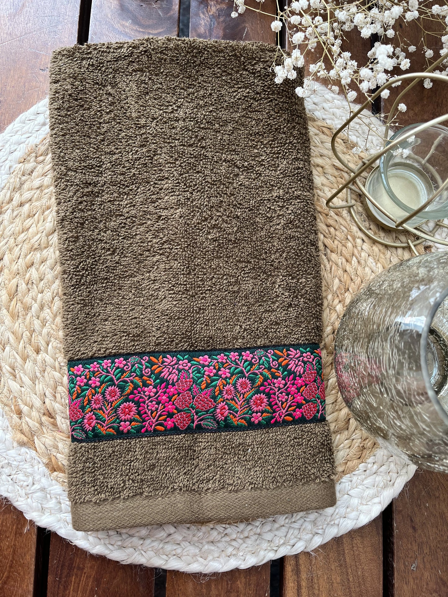 Hand Towel- Festive Brown